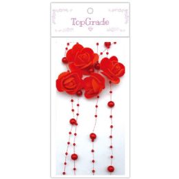 96 Pieces Pear Garland In Red - Craft Beads