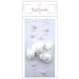 96 Pieces Pear Garland In White - Craft Beads