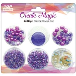 96 Pieces 400 Beads Set In Purple - Craft Beads