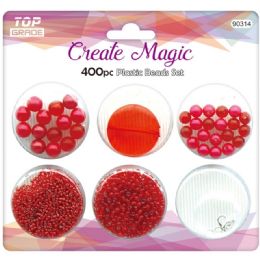 96 Pieces 400 Beads Set In Red - Craft Beads