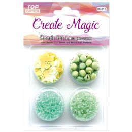 96 Pieces Beads And Sequin Set In Green - Craft Beads
