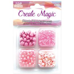 96 Pieces Beads And Sequin Set In Pink - Craft Beads