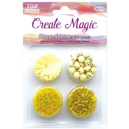 96 Pieces Beads And Sequin Set In Yellow - Craft Beads