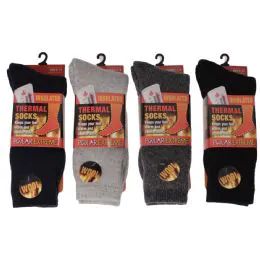 12 Wholesale Men's Polar Extreme Heat Thermal Socks 42% Wool Blend