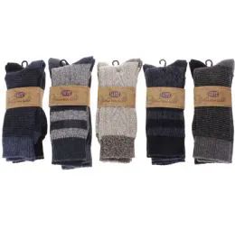 60 Pieces Men's Two Pair Pack 20% Wool Boot Sock - Mens Thermal Sock