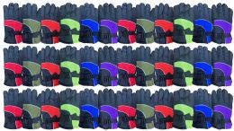 36 Pairs Yacht & Smith Kids Ski Glove, Fleece Lined Water Resistant Bulk Kids Winter Gloves (36 Pack Assorted) - Kids Winter Gloves