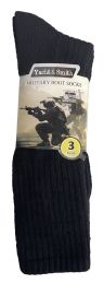 48 Wholesale Yacht & Smith Men's Army Socks, Military Grade Socks Size 10-13 Solid Black