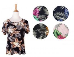 36 Pieces Ladies Printed Short Sleeve Top - Womens Fashion Tops