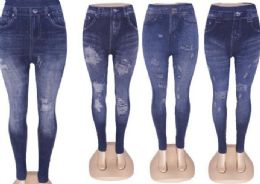 60 Pieces Womens Mid Waist Stretch Jean Jegging - Womens Leggings