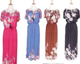72 Pieces Women Summer Short Sleeve Loose Casual Long Floral Home Dress - Womens Sundresses & Fashion