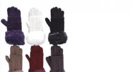 72 Pairs Women Cable Knit Winter Warm AntI-Slip Touchscreen Texting Gloves - Conductive Texting Gloves