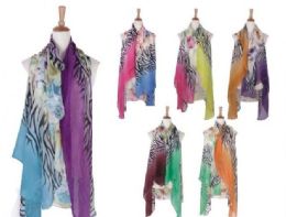 120 Pieces Womens Animal Printed Open Front Drape Cardigan Scarf Vest - Winter Pashminas and Ponchos