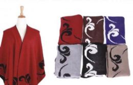 36 Wholesale Women's Warm Shawl Wrap Cape Winter Cardigan Sweaters Open Front Poncho