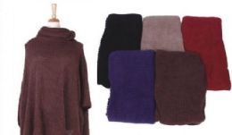 18 Wholesale Women's Cozy Warm Poncho Sweater Elegant Shawl