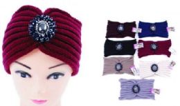 60 Bulk Woman Knitted Headbands Wide Hairband Winter Warm Headband With Rhinestone Ear Protector Headwrap