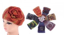 60 Bulk Ear Muffler Headwrap For Women Knit Earmuff With Flower
