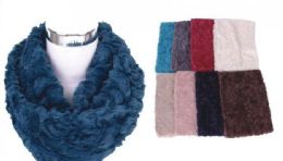 72 Wholesale Women's Plush Solid Winter Infinity Scarf