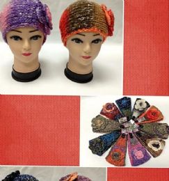 96 Wholesale Knit Flower Headband