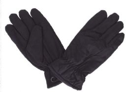 48 Wholesale Men's Black Winter Gloves