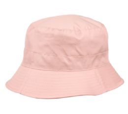 12 Bulk Ladies Waterproof Packable Rain Bucket Hat With Zipper Closure In Pink