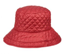 12 Wholesale Quilted Stitch Rain Bucket Hat