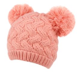12 Pieces Chunky Cable Knit Beanie With Double Pom Pom - Winter Beanie Hats