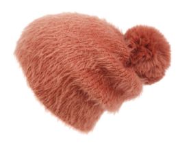 24 of Soft Touch Knit Fur Beanie Slouchy With Pom Pom