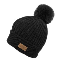 12 Pieces Solid Color Cable Knit Beanie With Pom Pom - Winter Beanie Hats