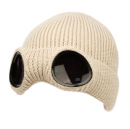 12 Wholesale Unisex Winter Ski Beanie With Glasses And Sherpa Lining