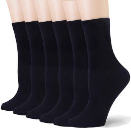 60 Pairs Fruit Of The Loom Crew Sock For Woman Shoe Size 4-10 Black - Womens Crew Sock