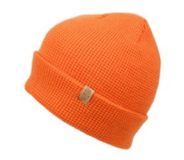 18 Pieces Solid Color Winter Waffle Knit Cuff Beanie In Orange - Winter Beanie Hats