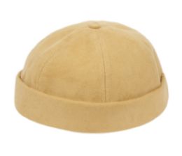 12 Pieces Rolled Cuff Retro Skullcap Cotton Corduroy Cap - Winter Beanie Hats