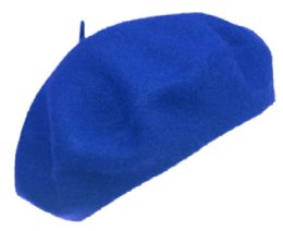 12 Pieces Unisex Classic French Wool Beret In Royal - Fashion Winter Hats