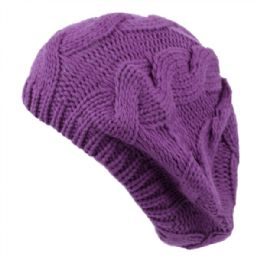 24 Pieces Classic Solid Color Knit Berets - Fashion Winter Hats