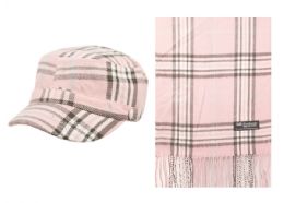 12 Pieces Plaid Cadet Hat And Scarf Sdt - Winter Sets Scarves , Hats & Gloves