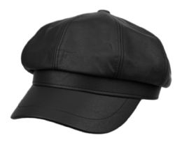 12 Wholesale Faux Leather Green Fisherman Hat In Black