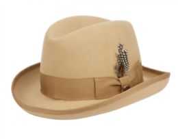 6 Pieces Homburg Wool Felts Hats In Khaki - Fedoras, Driver Caps & Visor