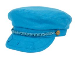12 Wholesale Wool Greek Fisherman Hats With Braid Band In Teal