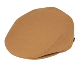 12 Wholesale Wool Blend Ivy Caps In Camel