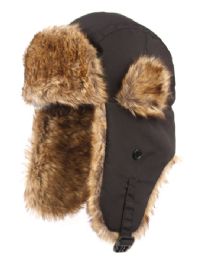 12 Wholesale Winter Faux Fur Bomber Trapper Hat