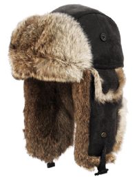4 Wholesale Winter Faux Fur Bomber Trapper Hat In Black
