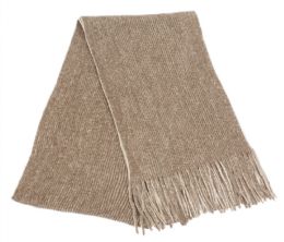 12 Wholesale Mens Winter Knit Denim Scarf In Brown
