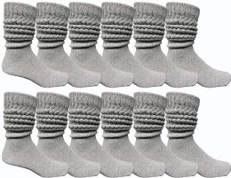 12 Wholesale Yacht & Smith Men's Cotton Extra Heavy Slouch Socks, Boot Sock