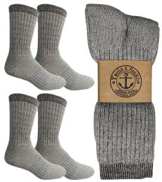 60 Wholesale Yacht & Smith Men's Merino Wool Thermal Socks Heather Grey Size 10-13