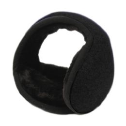 18 Wholesale Winter Ear Warmer With Faux Fur Lining In Black