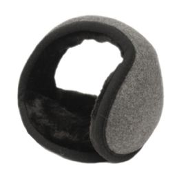 18 Pieces Winter Ear Warmer With Faux Fur Lining In Charcoal - Ear Warmers