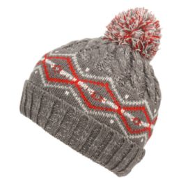 12 Pieces Mix Color Kids Winter Knit Beanie With Pom Pom And Sherpa Lining Assorted Color - Junior / Kids Winter Hats