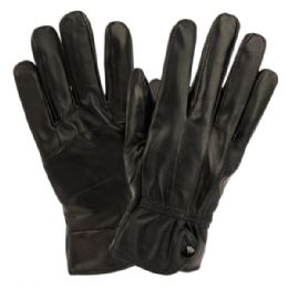 12 Pairs Ladies Genuine Leather Gloves With Faux Fur Lining And Button Adjust Cuff - Leather Gloves