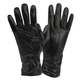 12 Pairs Ladies Genuine Leather Gloves With Faux Fur Lining - Leather Gloves