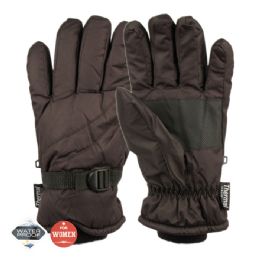 12 Wholesale Ladies Waterproof Ski Glove With Thermal Fleece Lining